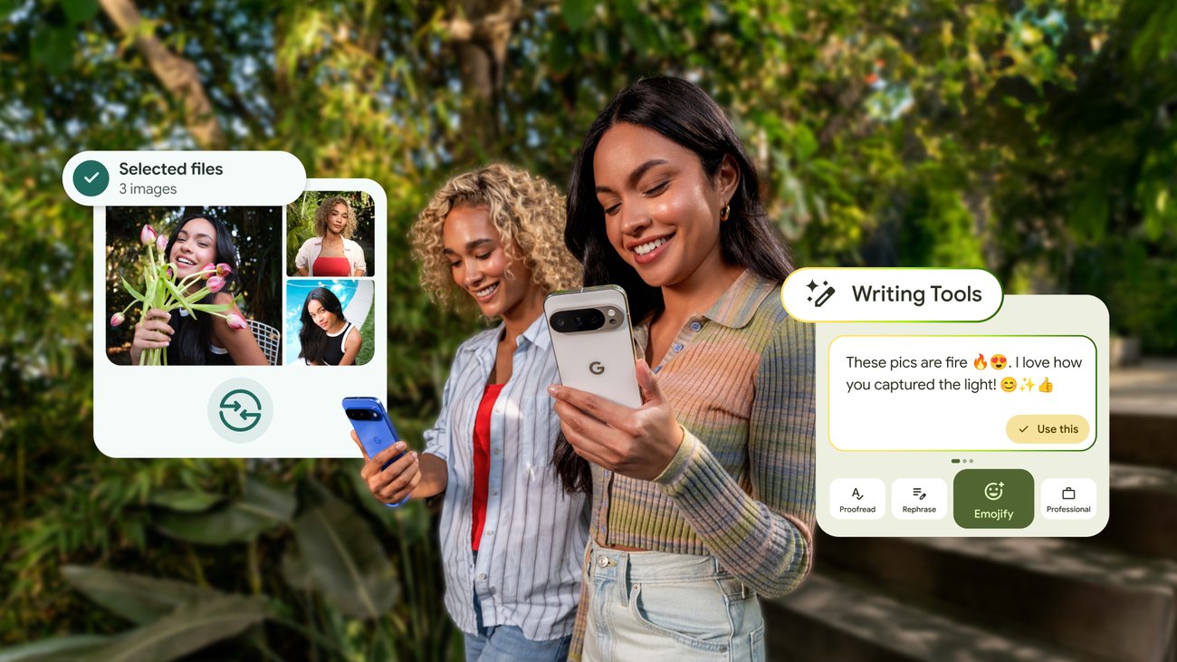 Android's tweet card. AI writing tools in Gboard, browse and favorite Emoji Kitchen stickers, a redesigned Quick Share and more.