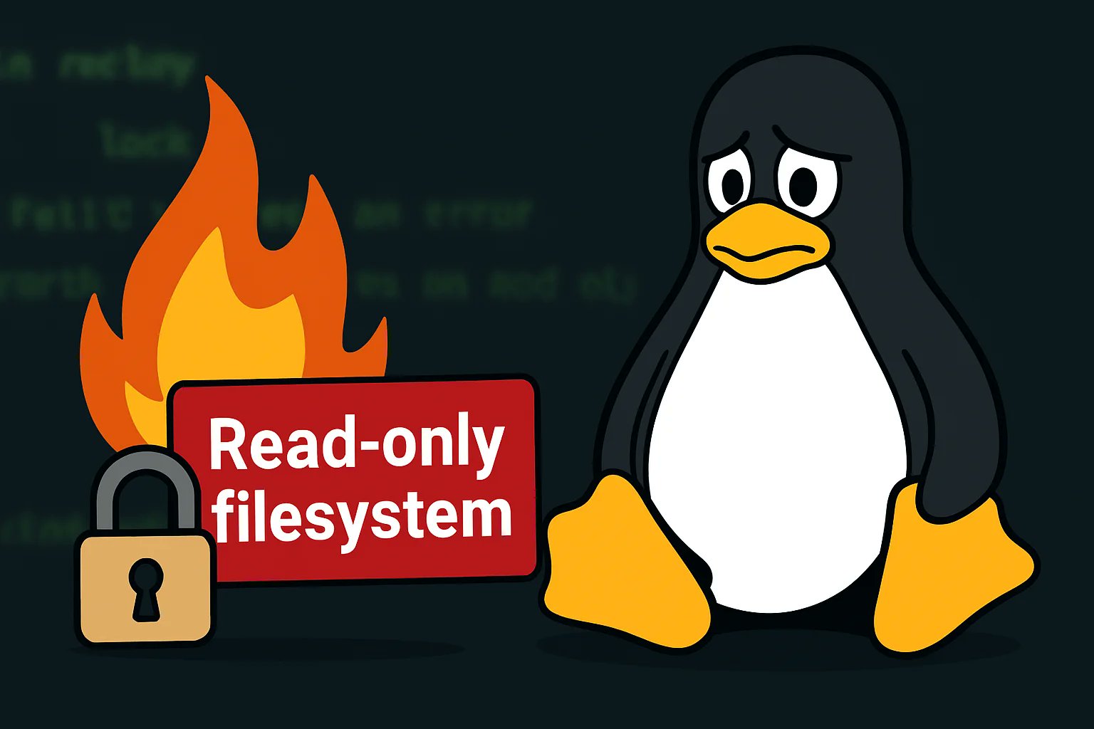 Soy4dmin's tweet card. Aprende cómo solucionar el error "Filesystem is read-only" en Linux. Guía completa para remontar el sistema y reparar con fsck en Debian, Ubuntu y Linux Mint.