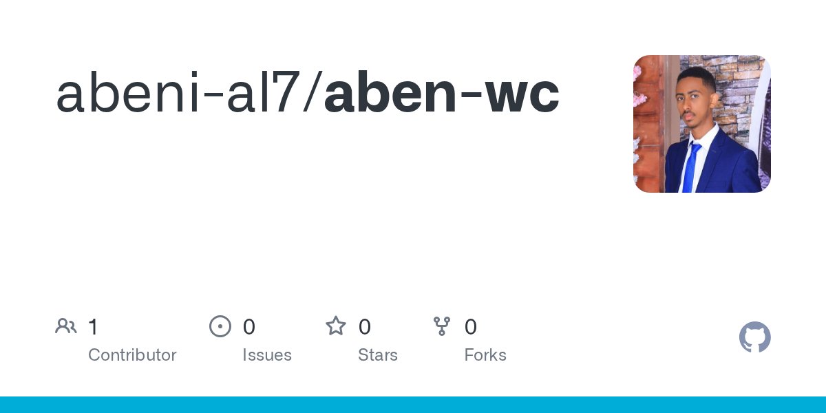 Alebac2Abenezer's tweet card. Contribute to abeni-al7/aben-wc development by creating an account on GitHub.