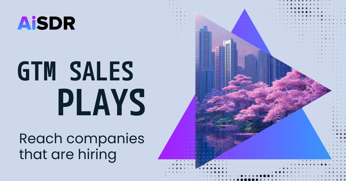 getaisdr's tweet card. Use AiSDR to reach companies hiring for roles your product supports. Target growth signals, personalize outreach, and turn hiring into sales ops.
