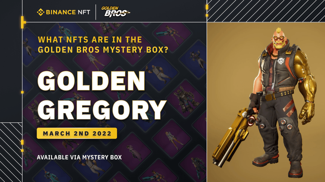 BinanceWallet's tweet card. To celebrate the launch of Golden Bros NFT, Golden Bros is collaborating with Binance NFT to give away 20 Golden Bros Mystery Box ($299 Each) to Users! We'll be picking 20 lucky winners to win a...