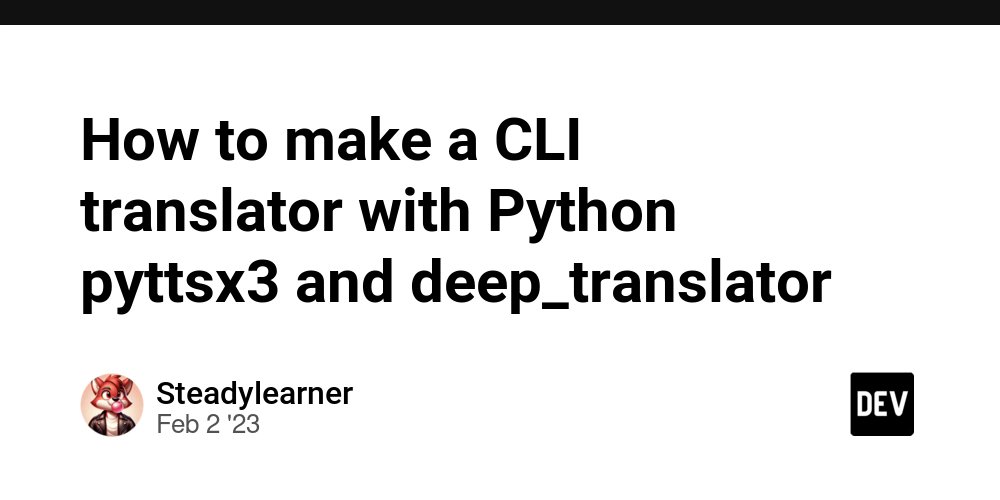 TheBeginnerDev's tweet card. In this post, we will learn how to make a simple CLI translator with Python. You can use it to learn...