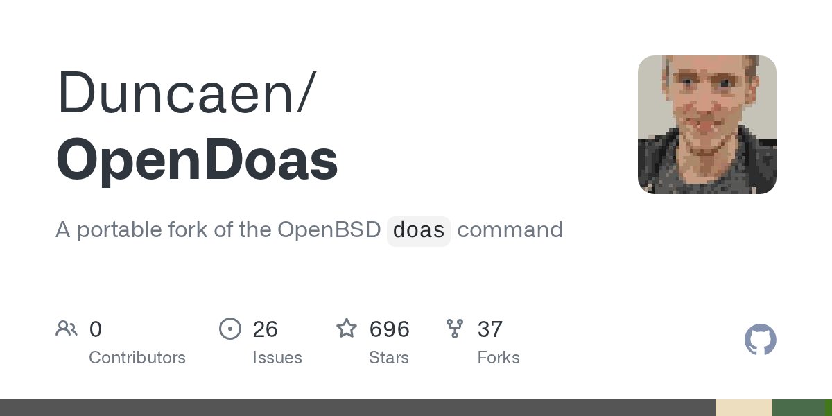 pepoluan's tweet card. A portable fork of the OpenBSD `doas` command. Contribute to Duncaen/OpenDoas development by creating an account on GitHub.