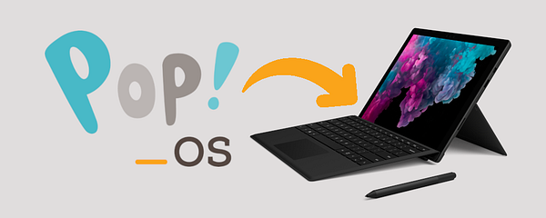 hkdb's tweet card. Linux (Pop! OS 22.04 LTS) on a Microsoft Surface Pro 6