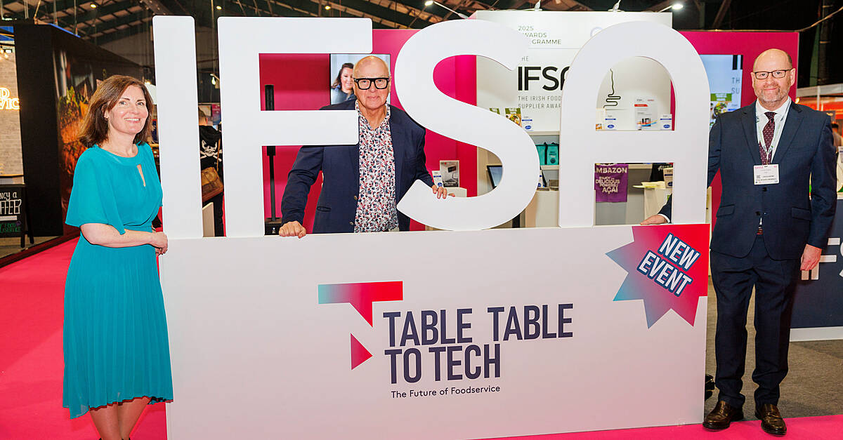 hospitality_irl's tweet card. The Table to Tech Conference 2025 will take place on Wednesday, 2 April 2025, at the Mullingar Park Hotel from 9:00am to 4:30pm.