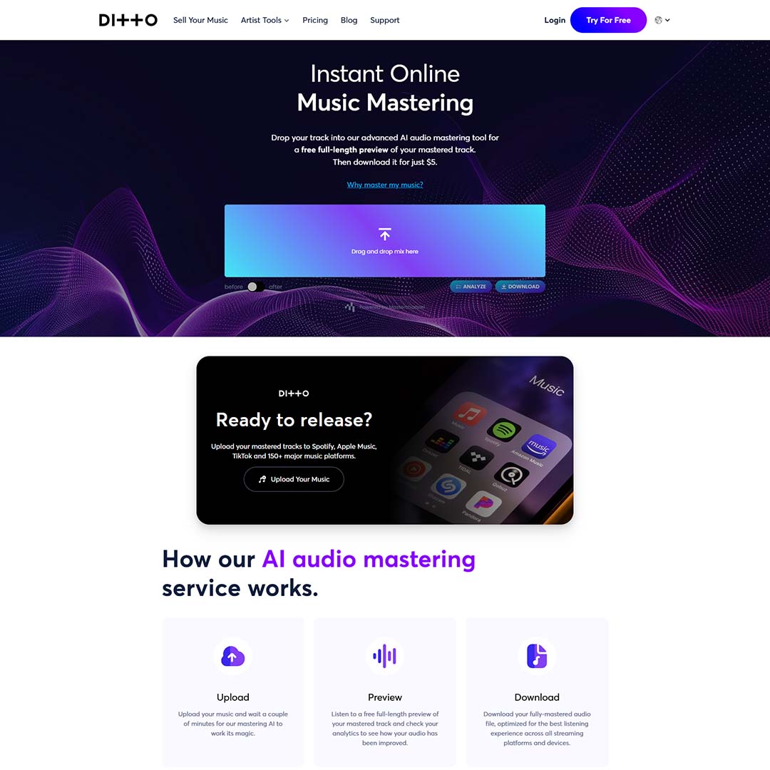 dcpwebdesigners's tweet card. Ditto Music Mastering is a powerful AI-driven tool that simplifies the mastering process, making high-quality audio enhancement accessible to all musicians.