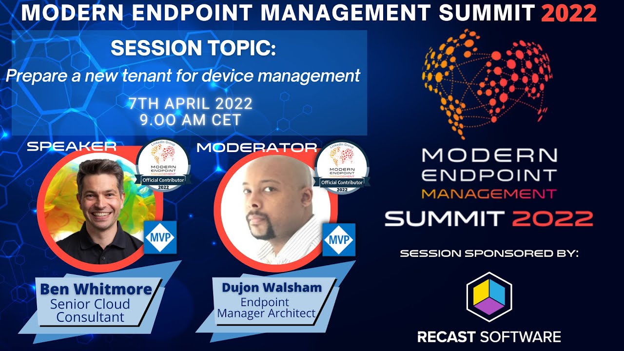 RecastSoftware's tweet card. Prepare a new tenant for device management