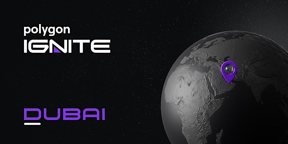 0xPolygon's tweet card. Polygon is excited to introduce the inaugural Polygon Ignite conference in Dubai!