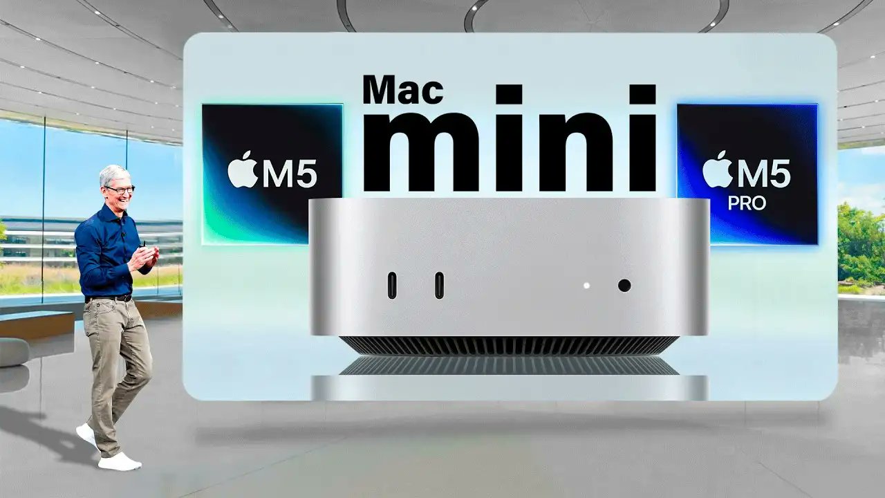 benchrs's tweet card. Mac Mini M5 stiže u leto 2026. sa 45% boljim performansama, poboljšanom grafikom i moćnim AI mogućnostima po istoj početnoj ceni od 599 dolara
