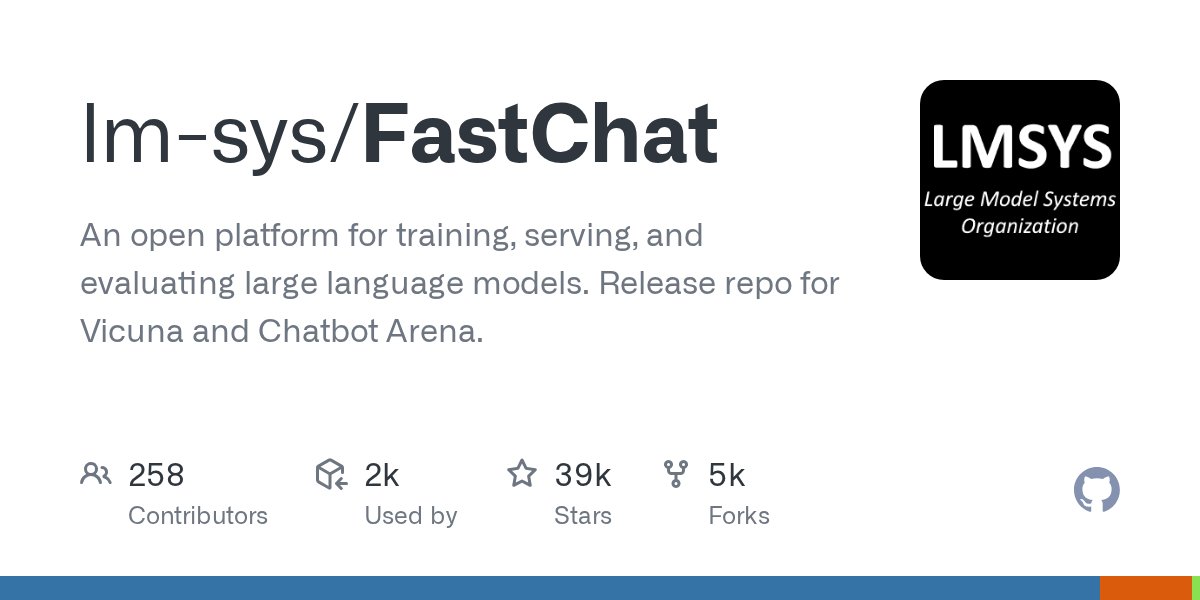 Propositio_ai's tweet card. An open platform for training, serving, and evaluating large language models. Release repo for Vicuna and Chatbot Arena. - lm-sys/FastChat