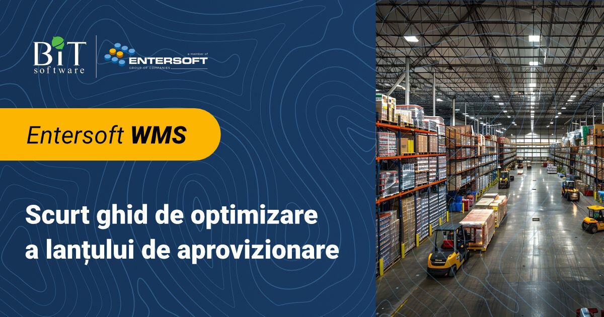 BITSoftware's tweet card. Optimizarea lanțului de aprovizionare cu Entersoft WMS: crește eficiența operațională, reduce costurile și îmbunătățește satisfacția clienților. Aflați cum.