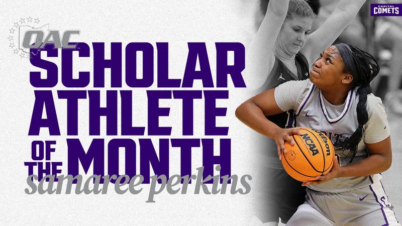 cap_athletics's tweet card. COLUMBUS, Ohio – Many collegiate student-athletes compete in multiple sports while also achieving high academic success. Though, not many do it with the fierce competitive edge that Samaree Perkins...