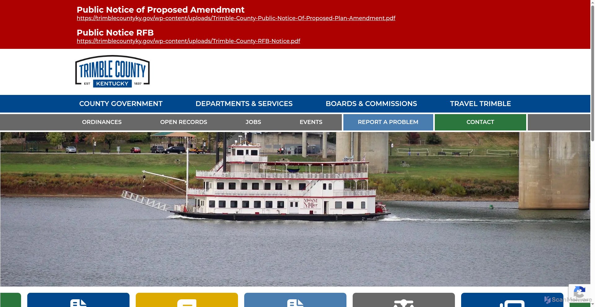 scanmalware's tweet card. ✅ Low Risk - https://trimblecountyky.gov/