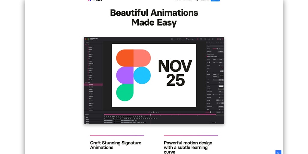 ProductHunt's tweet card. A new class of UI Animation software. Import from Sketch. Animate in Flow. Export code your dev team will actually use.