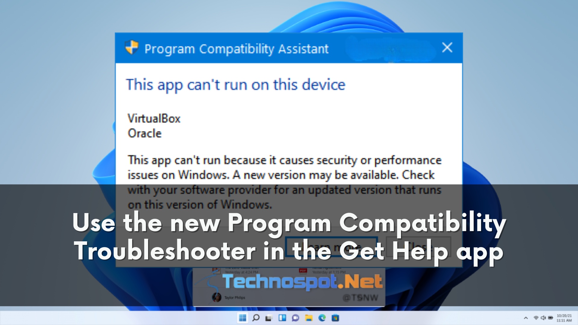 tsnw's tweet card. Is your old app not working on new version of Windows? Follow this post on Program Compatibility Troubleshooter with Get Help App of Windows