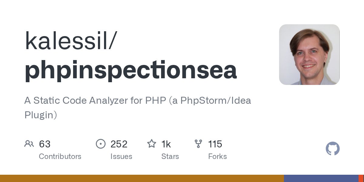 firozkhxn_'s tweet card. A Static Code Analyzer for PHP (a PhpStorm/Idea Plugin) - kalessil/phpinspectionsea