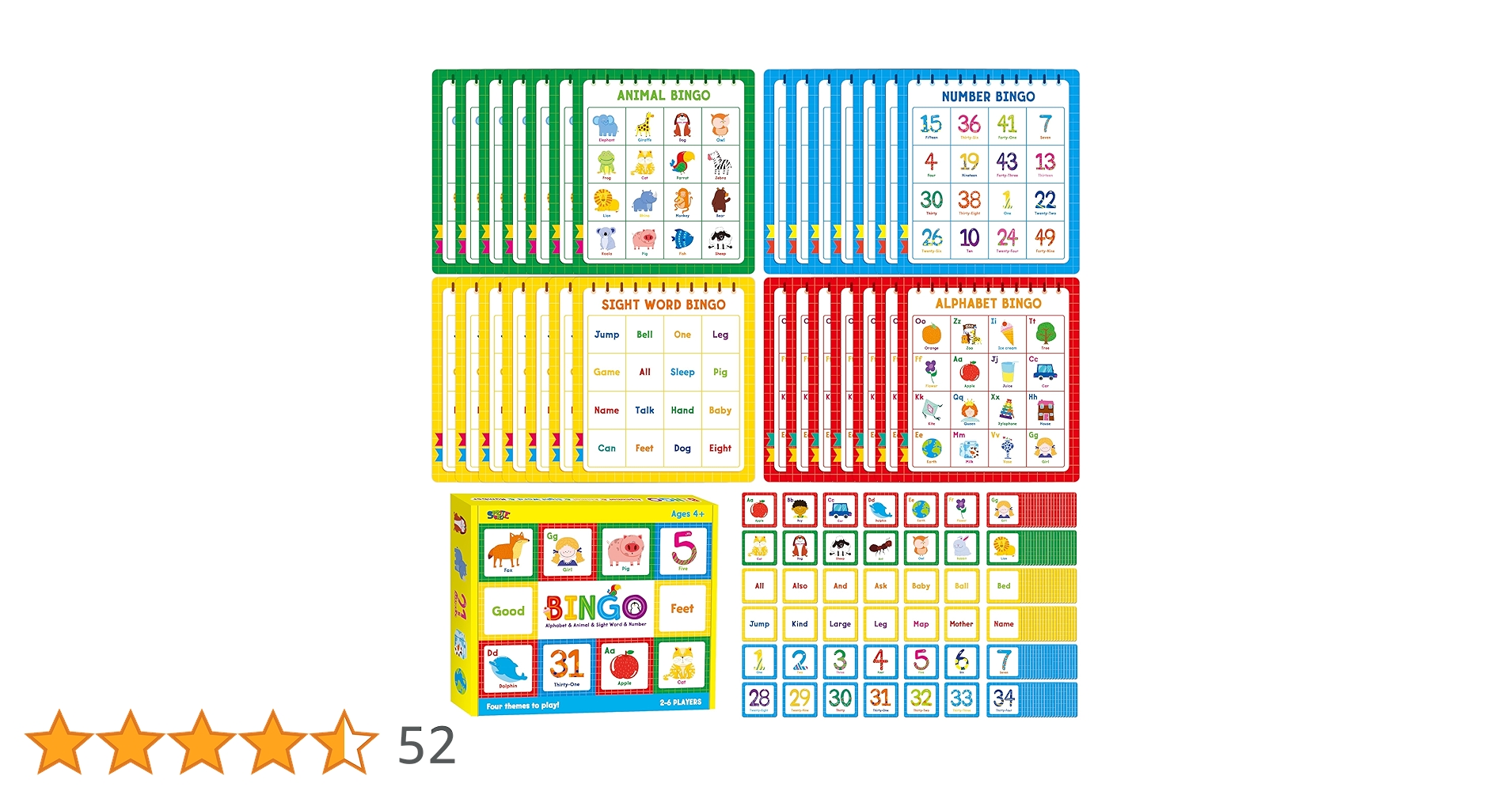 DealsinIND's tweet card. Bingo game learning when playing integrate super value pack 12 bingo boards 100 plastic bingo brands 80 call marks 1 soft velvet bag 4 themes alphabet animal number sight word double sided print...