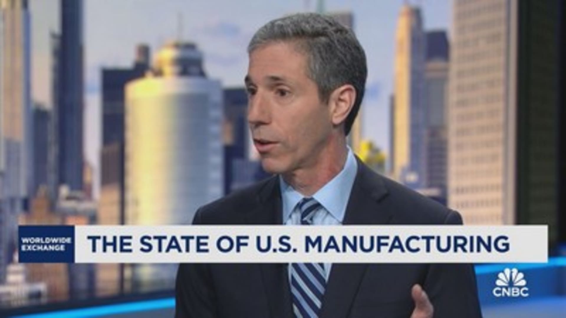 randy_alt's tweet card. Xometry CEO Randy Altschuler discusses tariffs, reshoring trends, and U.S. manufacturing growth. He highlights strong demand, tech-driven supply chains, and increasing domestic production.