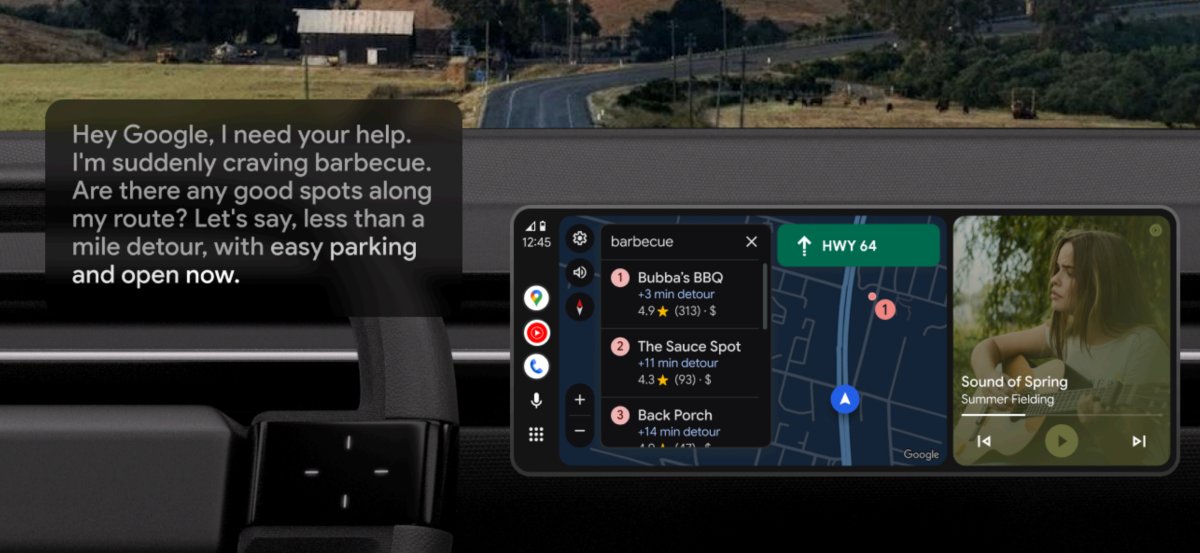 TechCrunch's tweet card. Gemini will replace Google Assistant and give drivers the ability to make playlists, access email, and learn about a city — all through voice.