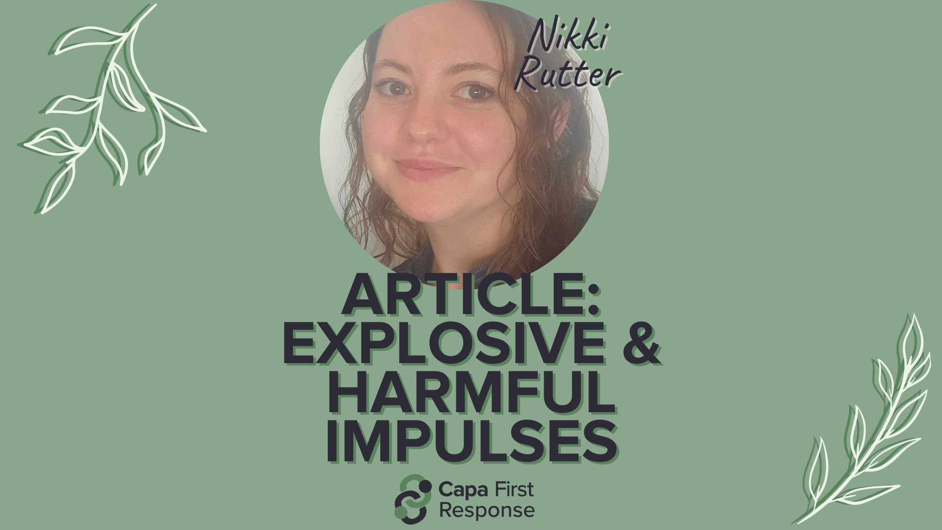 Capa1stResponse's tweet card. Find out about Nikki Rutter's research article: Explosive and Harmful Impulses