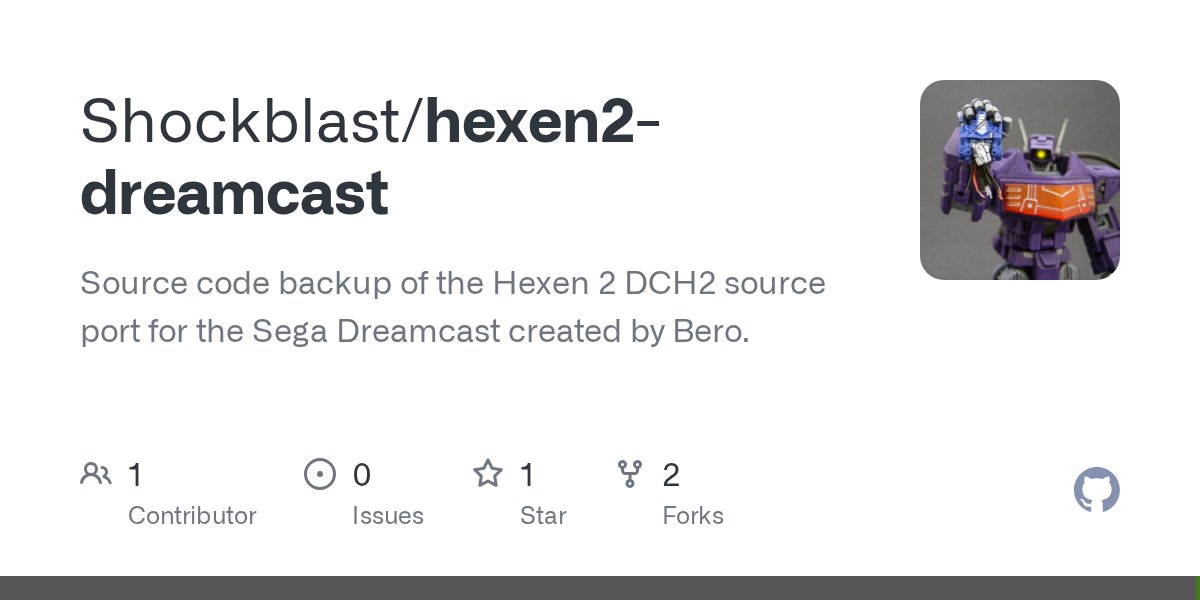 eggRobots's tweet card. Source code backup of the Hexen 2 DCH2 source port for the Sega Dreamcast created by Bero. - Shockblast/hexen2-dreamcast