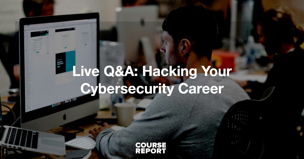 CourseReport's tweet card. Interested in starting a cybersecurity career? Four cybersecurity bootcamp graduates now working in the field share their tips for making a career change, landing your first cybersecurity role, and...