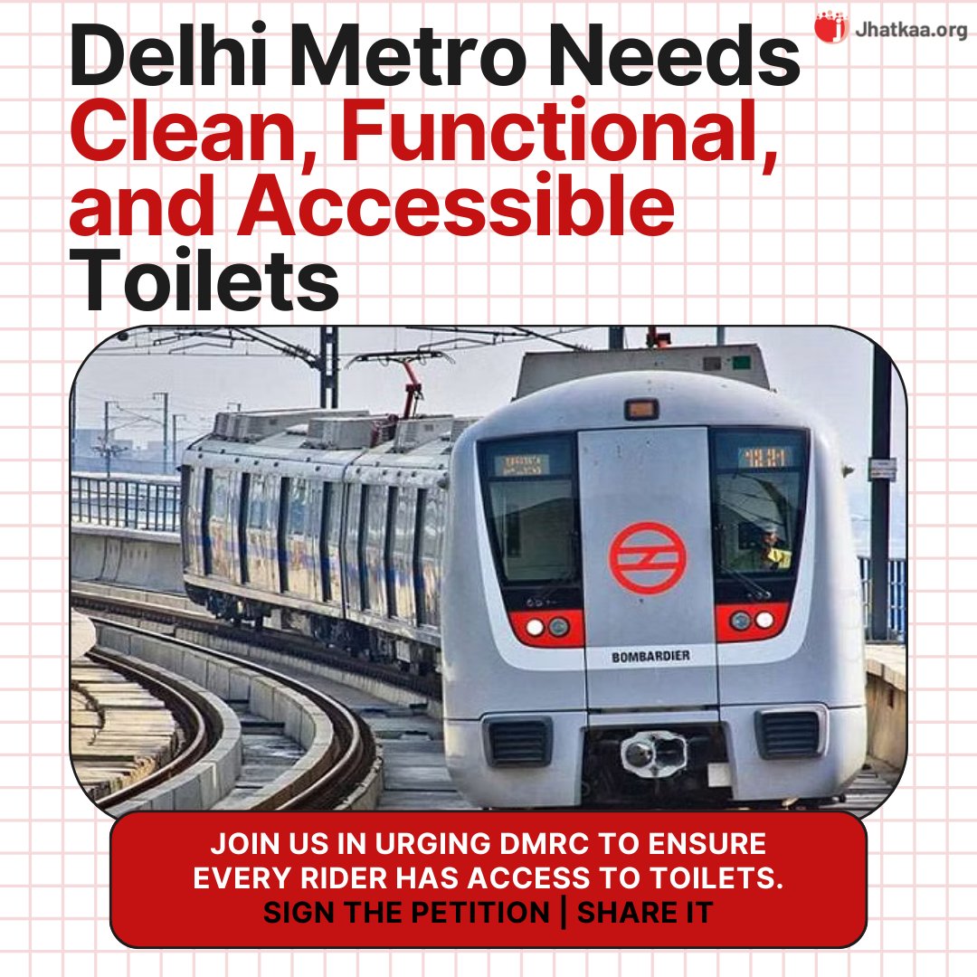 rajeshkumarmago's tweet card. We Need Clean, functional, and Accessible Toilets in Delhi Metro