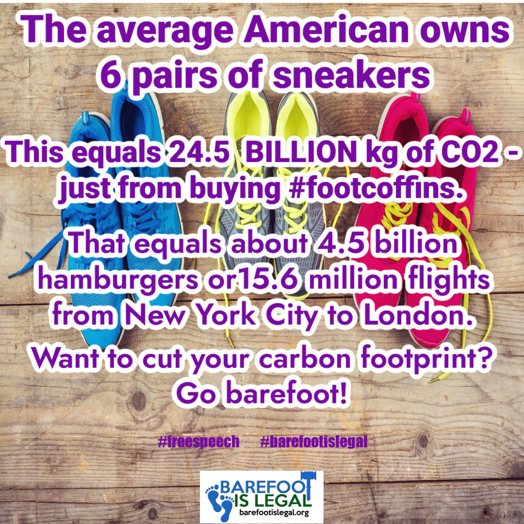 BarefootIsLegal's tweet card. Countries are cracking down on carbon use. If e went barefoot more, we would not have to count burgers. We can have a guilt free can or plane ride. #freespeech #thoughts #healthy #digitalid #freedom...