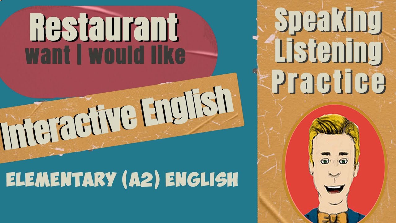 ESLClassWithMe's tweet card. Elementary (A1 |A2) English: "WANT | WOULD LIKE" with restaurant...