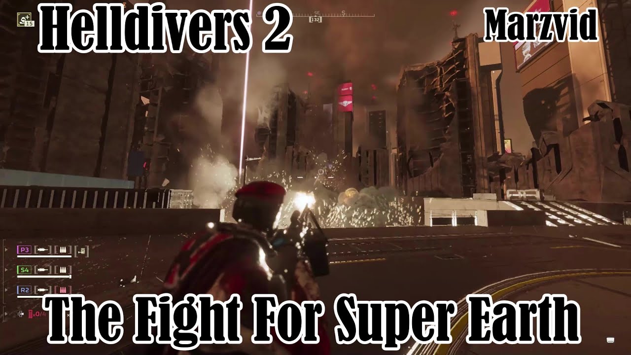 marzvid's tweet card. HELLDIVERS 2 Defending our cities/SuperHelldiver/NoDeath/NoCuts