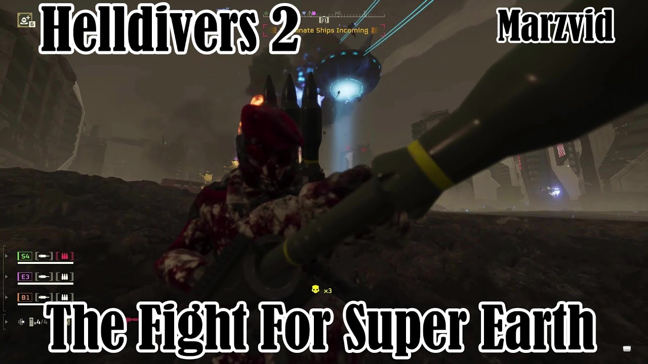 marzvid's tweet card. Helldivers 2 Push back the Illuminate fleet NoDeath/NoCuts