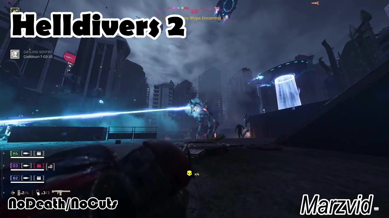 marzvid's tweet card. Helldivers 2 Illuminate attacking York Supreme