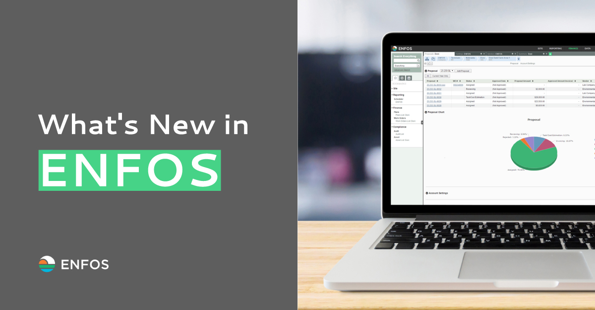 ENFOSInc's tweet card. ENFOS new features: Auto-Save. Reopening Closed Audit. New GL Parameter Report. Task Level to PO Spend Report is available for all ENFOS users.