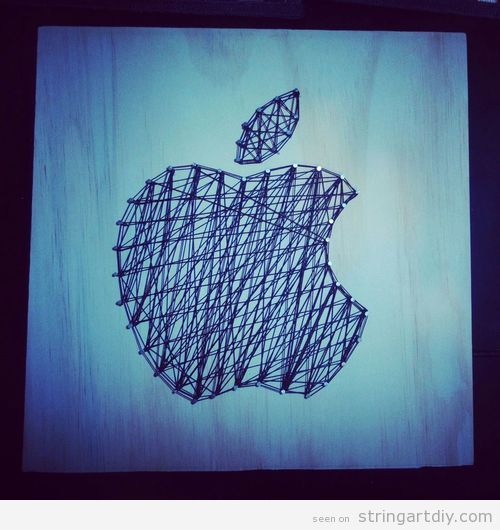 stringartdiy's tweet card. Apple String Art DIY