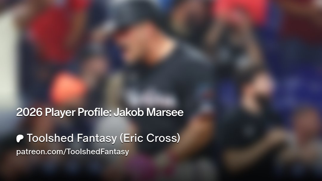 EricCrossMLB's tweet card. Get more from Toolshed Fantasy (Eric Cross) on Patreon