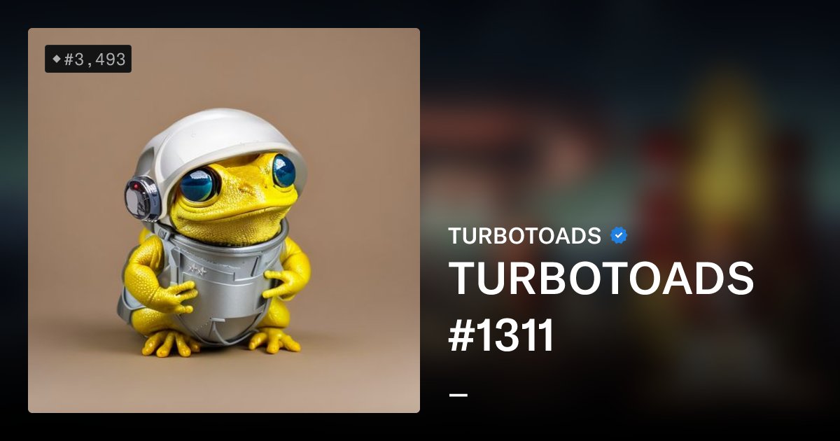 turbotoadbot's tweet card. The Original NFT of $TURBO. Regarded by early participants as the OG collection, TurboToads was a free mint developed with a community-first ethos and a decentralized vision. Today, TurboToads...