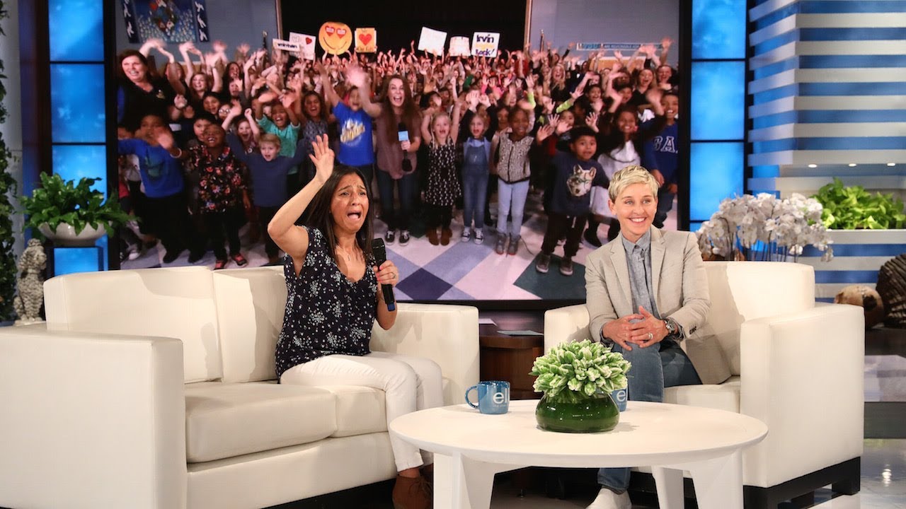 LWolfeComm's tweet card. Ellen Surprises Deserving ESL Teacher