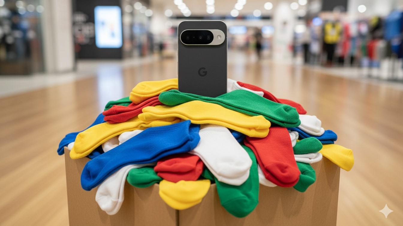 _tech_robot_'s tweet card. This week Apple's got a weird new iPhone sock carrying accessory, so Gemini's going to help us dream up the Google Pixel equivalent.