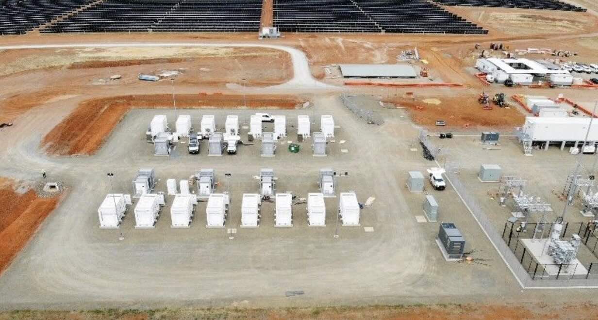 MettaBhavana1's tweet card. Big batteries arrived on site at the first solar-battery hybrid to joint Australia’s main grid, signalling another major step in the country’s green energy transition.
