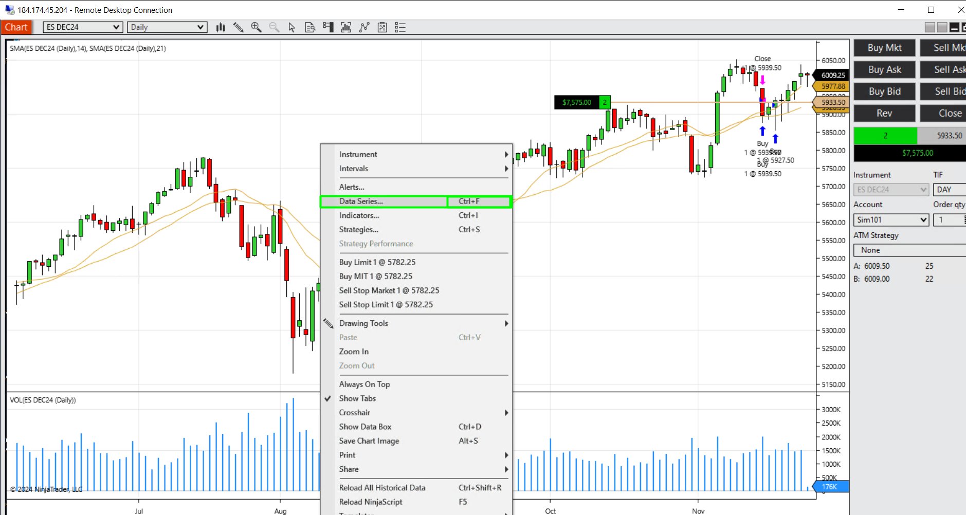 ChartVPS's tweet card. One particularly useful feature in the NinjaTrader app is the ability to add multiple instruments to a single chart panel. This allows traders to