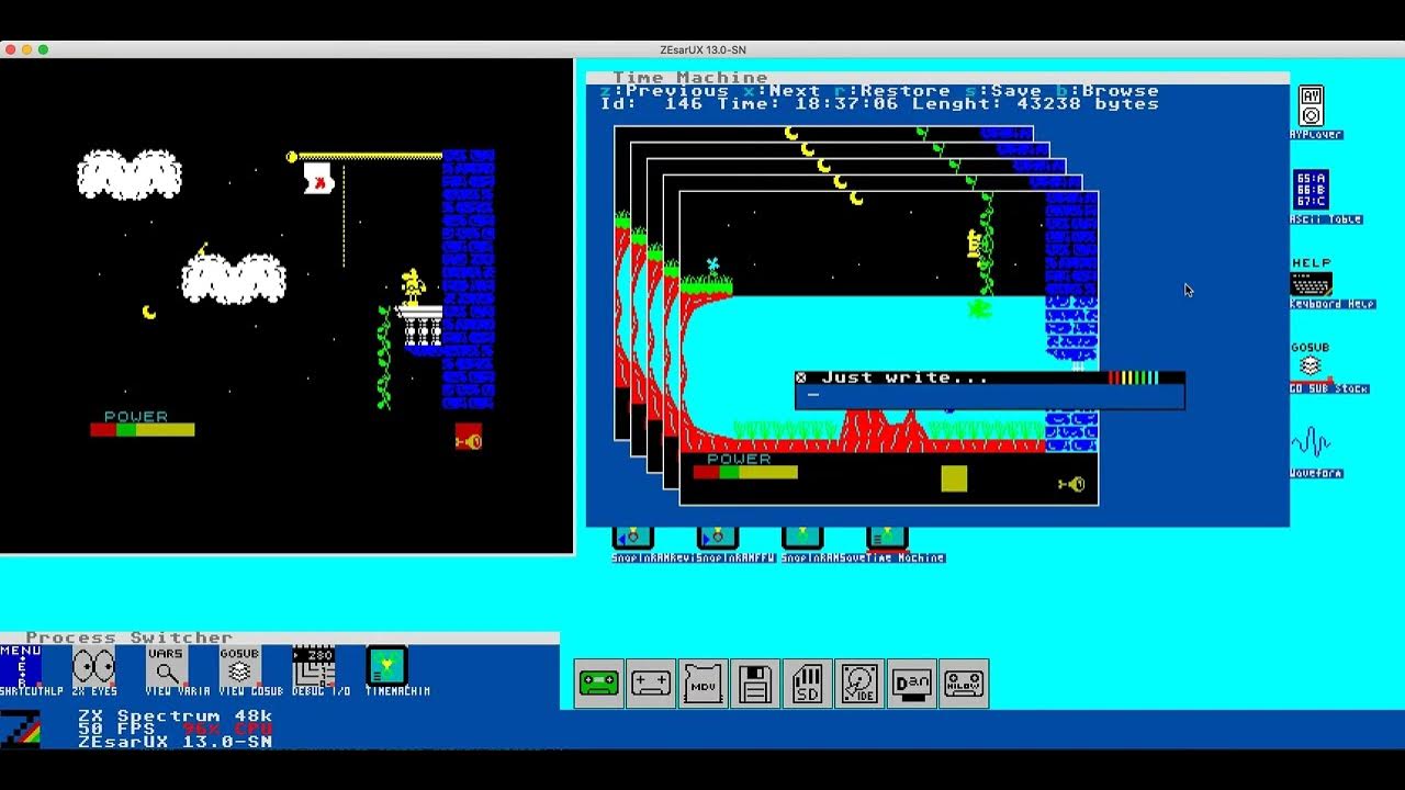 zesarux's tweet card. Time machine on ZEsarUX