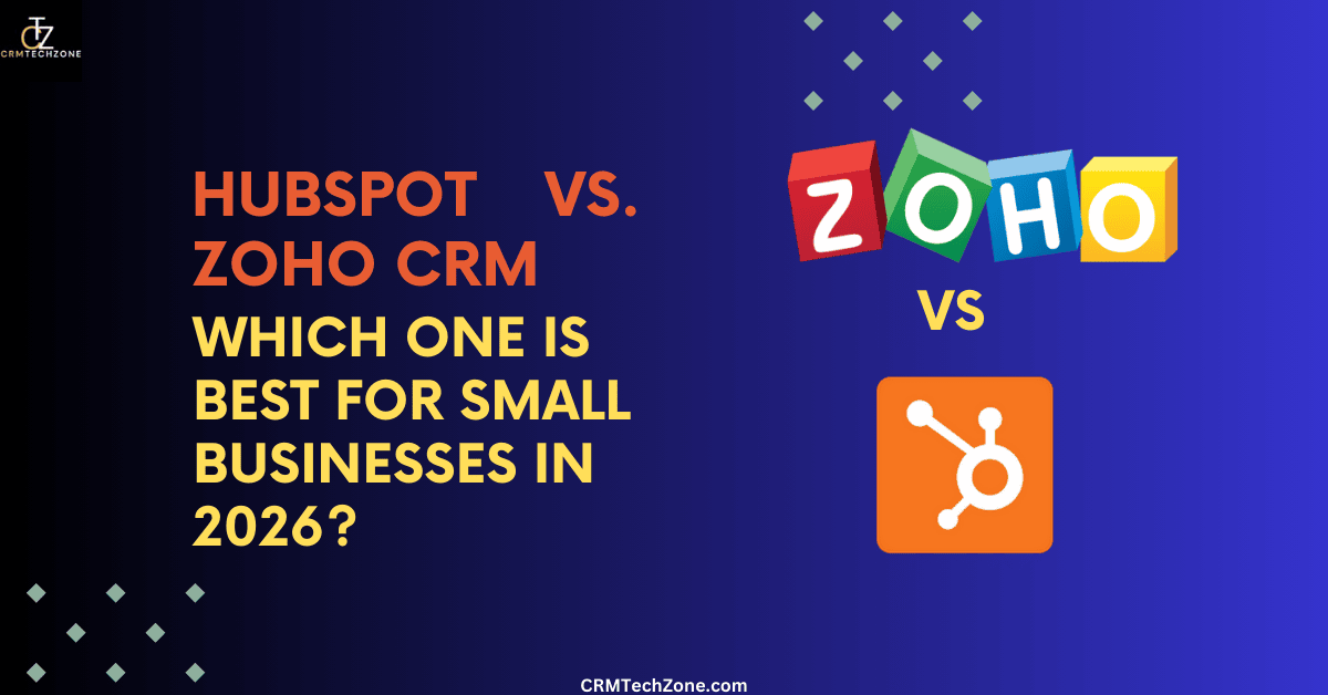 crmtechzone's tweet card. Choosing the right CRM can make or break your small business. With options like HubSpot and Zoho CRM leading the pack, how do you know…