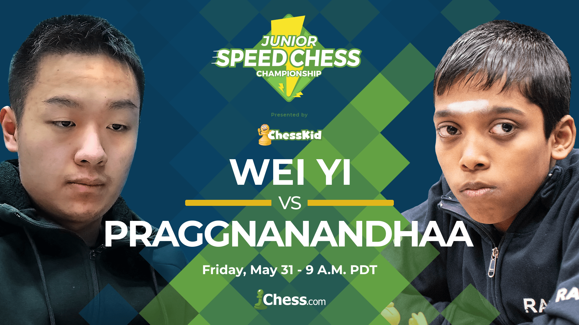 unlimited_chess's tweet card. The Chess.com Junior Speed Chess Championship continues on Friday with its third match, between two rising stars from two powerhouse chess countries. It's Wei Yi of China playing Praggnanandhaa...