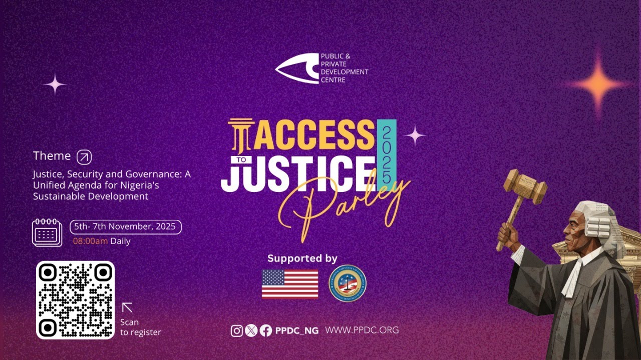 PPDC_ng's tweet card. ACCESS TO JUSTICE PARLEY 2025 LIVE FEED