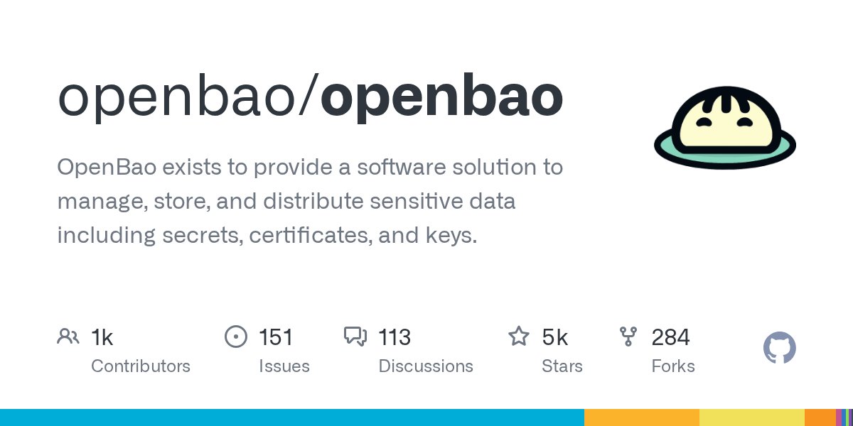kubesploit's tweet card. OpenBao exists to provide a software solution to manage, store, and distribute sensitive data including secrets, certificates, and keys. - openbao/openbao