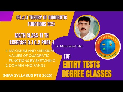 Tahir66135342's tweet card. 3(5) maximum|minimum values of quadratic function by sketching|doma...