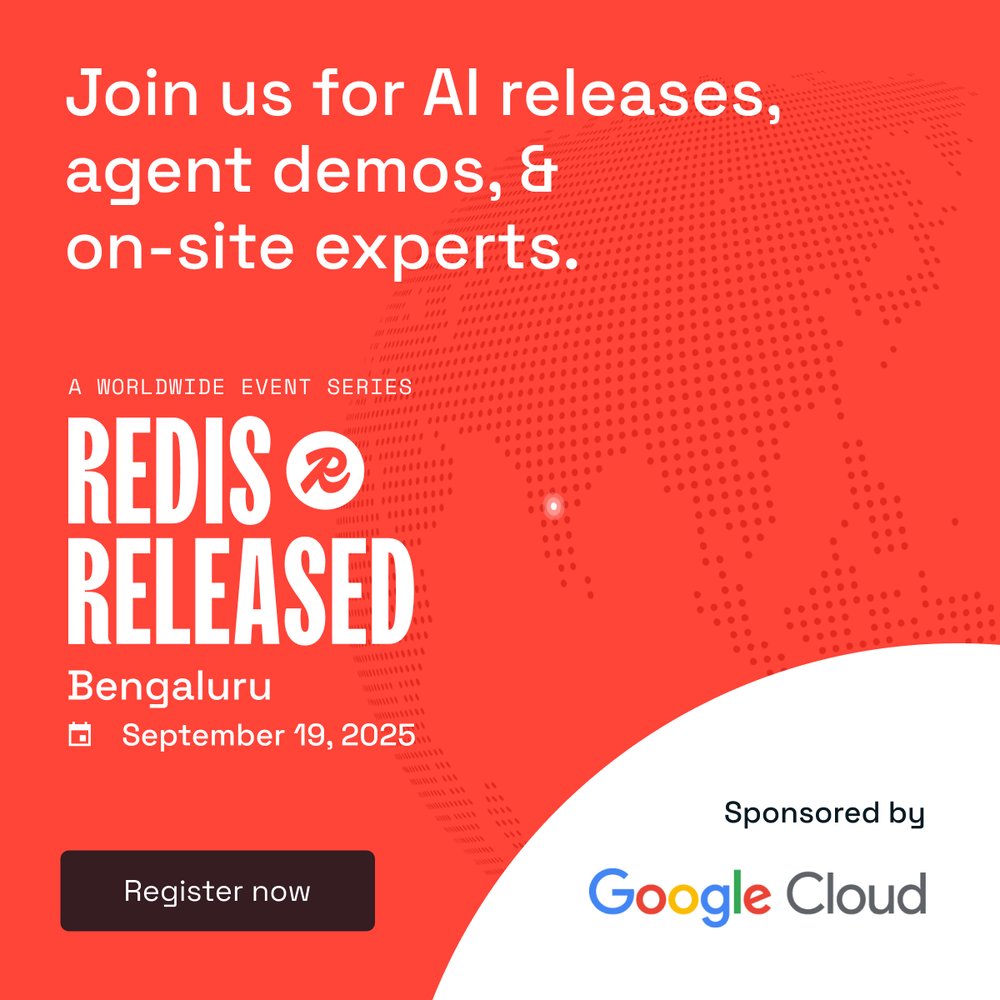 CarmellaWe23068's tweet card. Join us at Redis Released to catch our newest capabilities in Redis for AI, Redis Cloud, and open source. We’re releasing the best (read: fastest) version of Redis yet—with an AI infrastructure that...