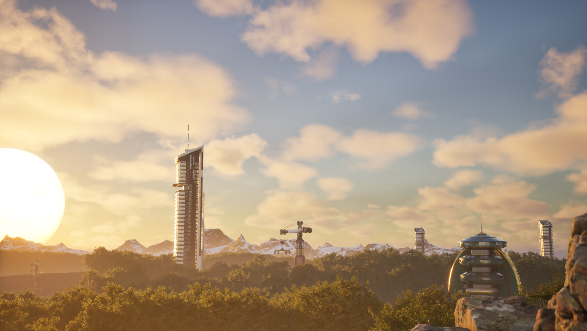 work176610's tweet card. This environment depicts the early stages of human colonization on a habitable exoplanet. The concept focuses on a modular settlement rapidly deployed onto an alien, yet strangely familiar, landsca...