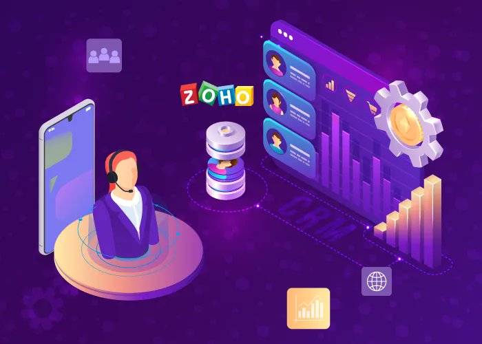 forwardcalls's tweet card. Enhance your sales process with the best Zoho phone integration. Enable direct calling, logging, and analytics to improve customer relations.