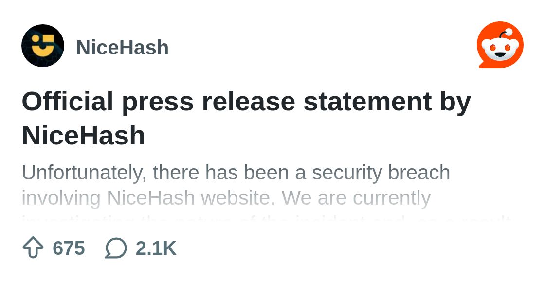 NiceHashMining's tweet card. Explore this post and more from the NiceHash community